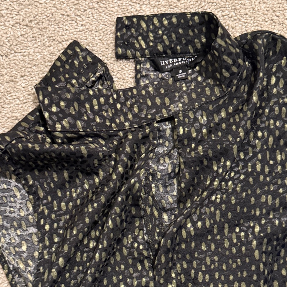 Liverpool Black and Gold Textured Top